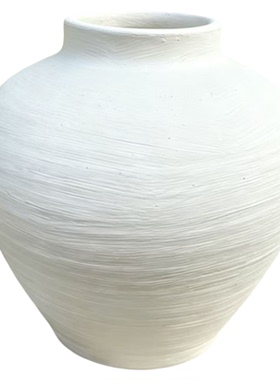 中式粗陶陶瓷花瓶侘寂风复古做旧陶罐客厅干花插花民宿禅意摆件