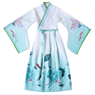 儿童国学汉服经典诵读三字经表演服中国风唐装秋季书童书生演出服