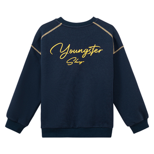 左西童装男童卫衣春秋款儿童春装多色字母黄色中大童上衣春秋上装