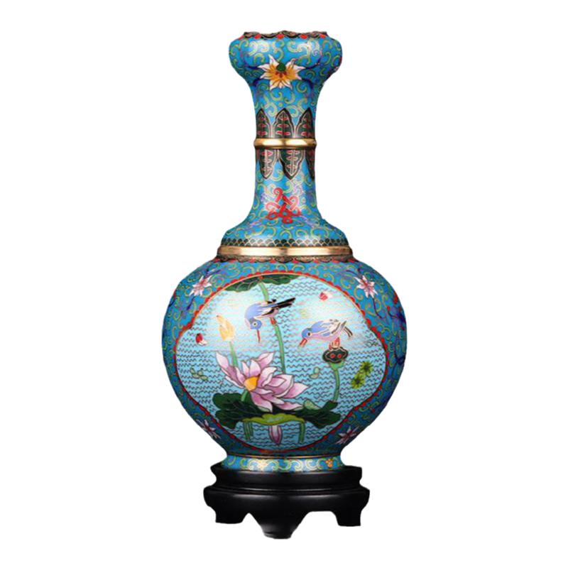 景泰蓝花瓶仿古蒜头瓶