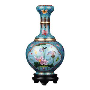 景泰蓝花瓶仿古蒜头瓶