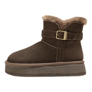 雪地靴女款内增高羊毛2025新款冬天鞋子厚底防水保暖加绒短筒靴子