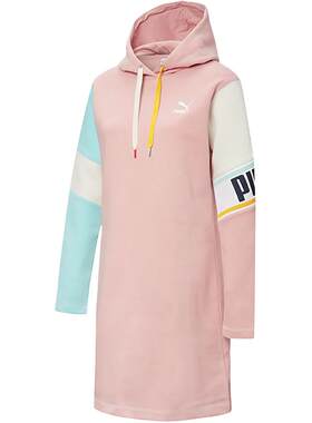 Puma/彪马春季女士抽绳连帽长款休闲运动卫衣532185-14