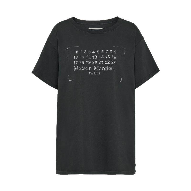 MaisonMargiela/马吉拉女士宽松棉质T恤圆领标志性数字徽标新款