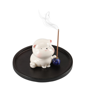 线香香插底座可爱小猫咪香座香炉家用室内檀香沉香熏香香薰炉茶道