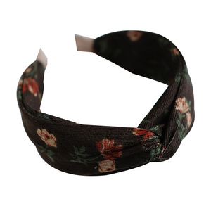 《落叶叠诗》原创小众复古秋冬灯芯绒咖啡色交叉发箍洗脸头箍发饰