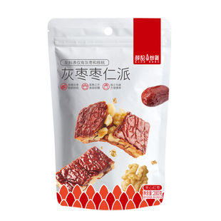 薛记炒货枣仁派280g枣夹核桃原味香甜红枣糕孕妇营养零食新疆灰枣