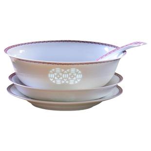 古镇陶瓷 景德镇餐具家用吃饭陶瓷碗饭碗汤碗碗盘玲珑珐琅彩套装