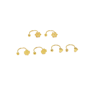 【洗澡不用摘】新款钛钢金店同款U形拧螺丝金豆豆两戴款耳钉 耳饰