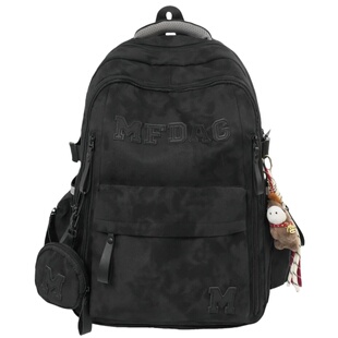 书包男生高中生结实耐用尼龙双肩包女2026新款户外背包减负护脊黑