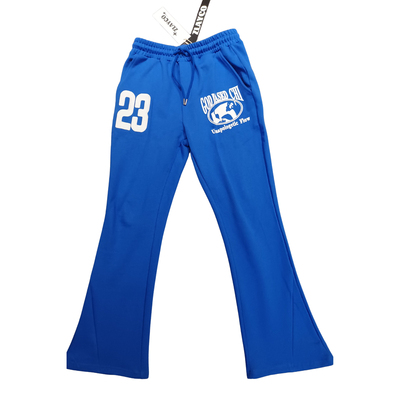 ZLAYCO美式蓝色刺绣印花微喇显瘦显高百搭长裤男女休闲卫裤