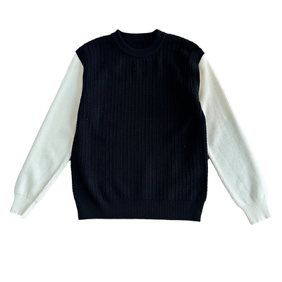 秋冬加厚毛衣男假两件潮牌针织衫