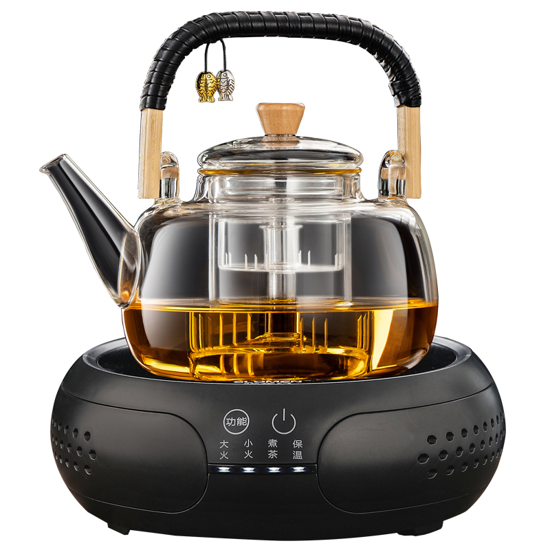蒸煮一體玻璃茶壺1.3L大容量電陶爐加熱全自動煮茶器燒水泡茶專用
