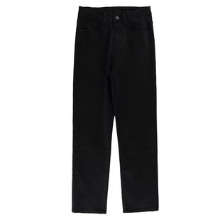 黑色烟管裤女春秋冬2025新款小个子八九分高腰显瘦加绒直筒牛仔裤