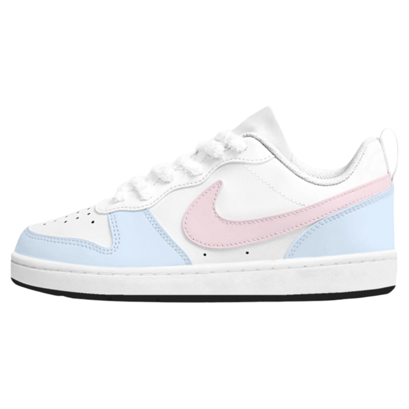 球鞋定制 Nike Court Borough 海盐桃桃小清新白蓝粉女子低帮板鞋
