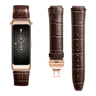 watchbond适用华为B6/B7手环真皮表带鳄鱼纹头层牛皮腕带B3智能商务版柔软皮带男女替换带非原装皮革潮配件