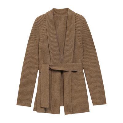 BLUE ERDOS美拉德V领羊毛羊绒系带针织开衫B246A1010