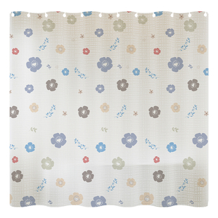 高档浴帘卫生间防水防霉挂帘洗澡遮挡帘浴室干湿分离隔断帘免打孔