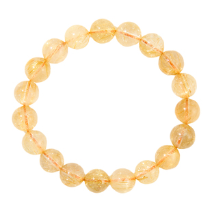 【財+】天然金发晶手串7A+收藏高品质手链男女同款天然巴西黄发晶