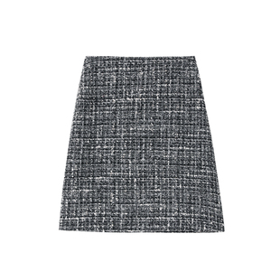 MANNALA丨“香奈裙”经典香风小A立裁显瘦羊毛粗花呢半裙 Q9384