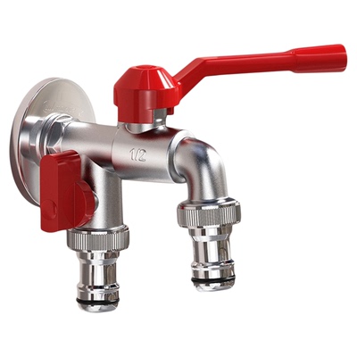 潜水艇户外全铜水龙头防冻防裂双出水自来水庭院花园一进二出浇花