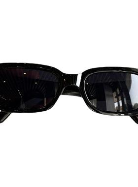 网红美伢同款黑色眼镜新款长方形墨镜男潮复古ins蹦迪太阳镜女