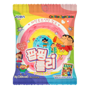 韩国进口joen蜡笔小新彩虹状棉花糖跳跳糖西瓜草莓味联名款七彩糖