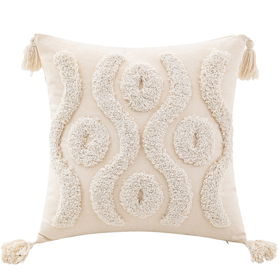 沙发靠枕抱枕套侘寂风米白色ins