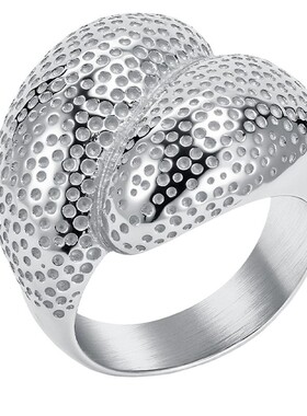 夸张轻奢花高级镀18K金钛钢戒指