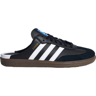 Adidas/阿迪达斯官方正品三叶草SAMBAOGMULE新款黑白色拖鞋LB3815