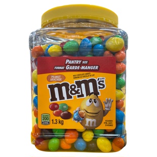 加拿大直邮MARS玛氏M&M花生牛奶巧克力豆1.3kg超值分享装糖果