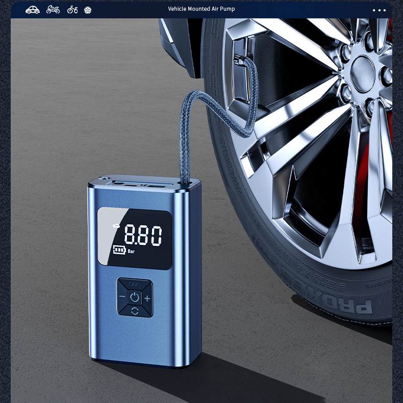 戴升小巧便携充气宝小轿车打充气泵打气数显气泵无线电动轮胎车载