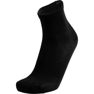 MEIKAN袜子男士秋冬中筒棉白色骑行袜长筒马拉松袜运动短袜黑色