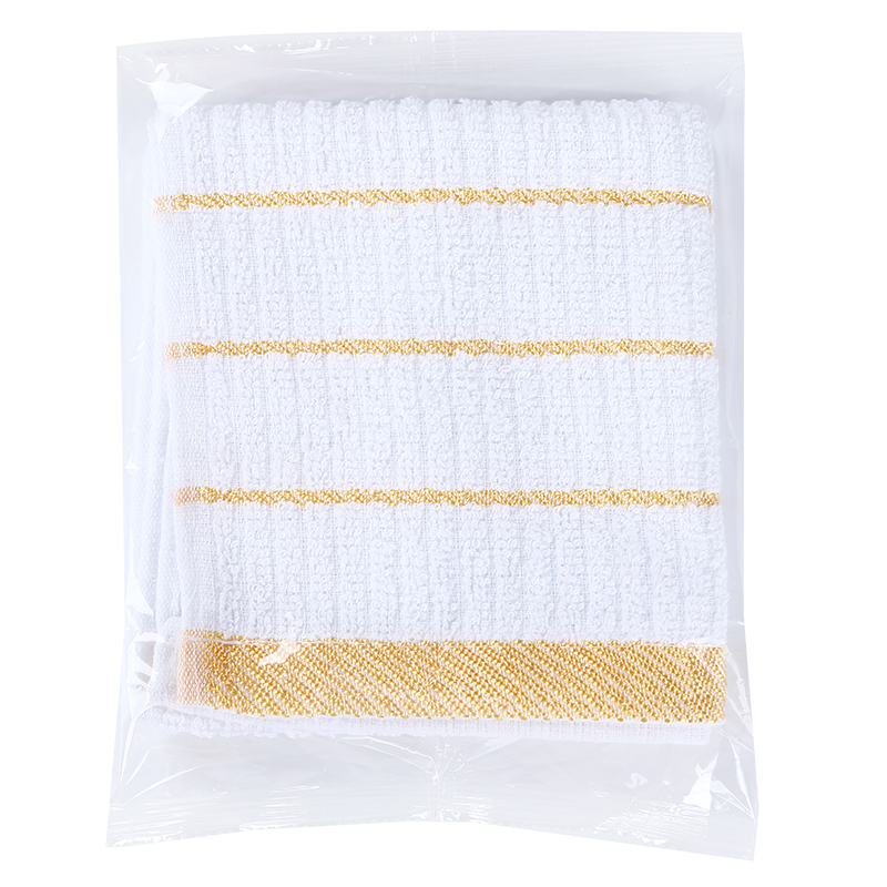 一次性纯棉毛巾密封包装卫生高档洗浴酒店有偿使用金边白毛巾吸水