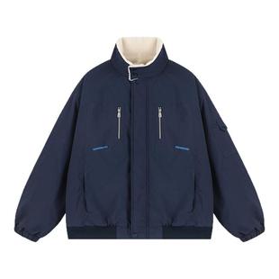 GOOZI MADE 羊羔绒翻领棉服男冬季日系工装棉衣飞行员棉袄外套潮