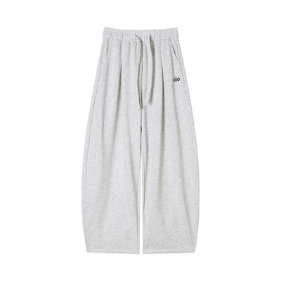 加绒刺绣运动卫裤女2025年秋冬