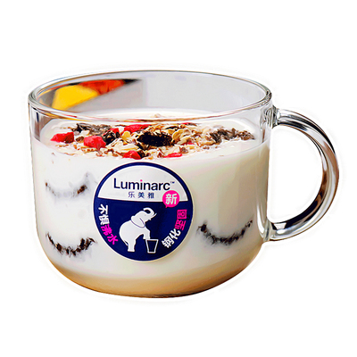 乐美雅钢化玻璃燕麦可微波带盖勺