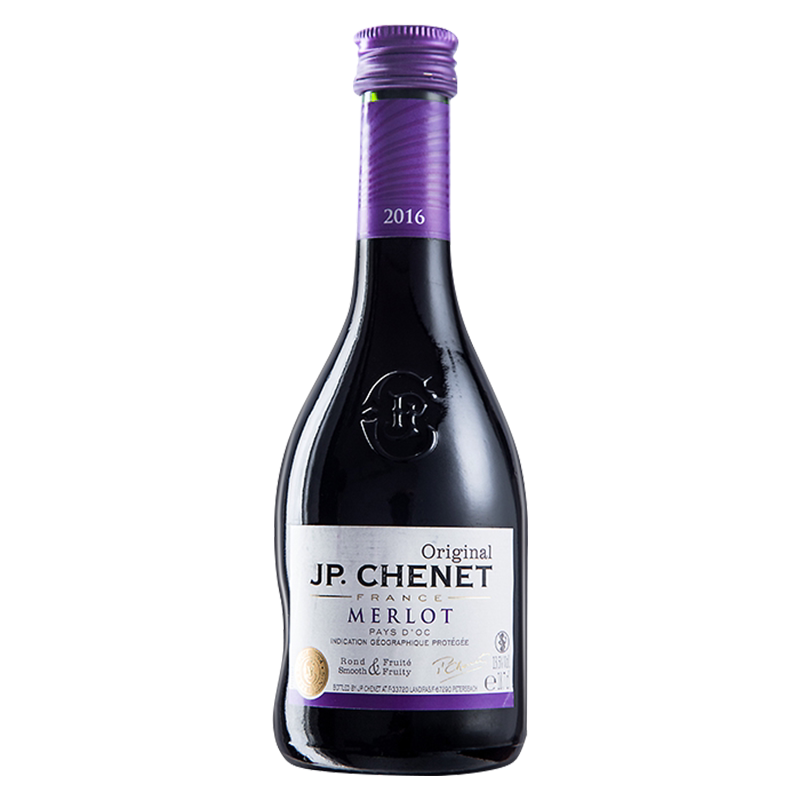 【自营】J.P.CHENET香奈法国进口红酒梅鹿辄红葡萄酒187ml干红