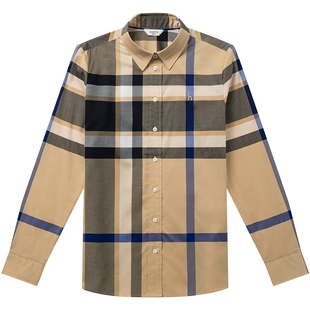 【专柜正品】Hazzys哈吉斯长袖格纹衬衫上衣女士春季纯棉衬衣外套