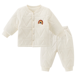 【暖护棉】宝宝棉衣棉裤套装冬季保暖婴幼儿加厚夹棉居家衣服抗菌