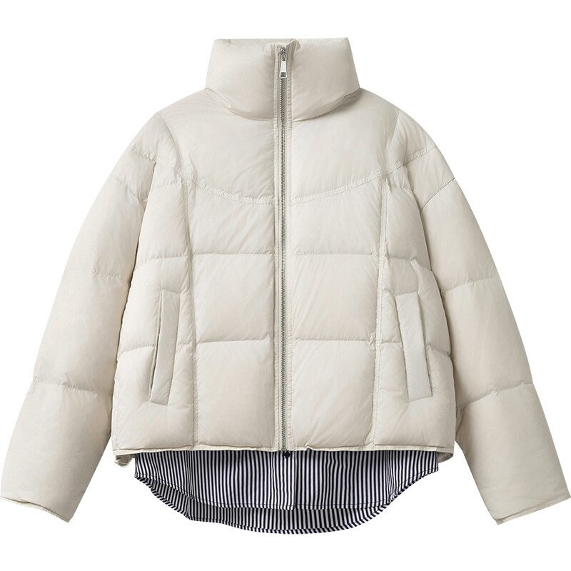 【播奥莱】播商场同款半高领羽绒服女冬新短款宽松外套BDR4RD4102