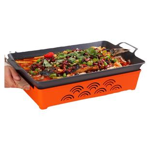 半天妖烤鱼炉商用不粘底木炭酒精环保长方形烤鱼盘餐厅牛蛙干锅炉