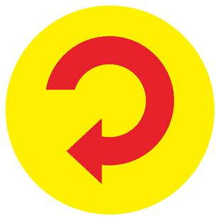 机器设备运行方向箭头指示牌机械运转PVC贴纸防水防油标识贴标签紧急停止安全联锁顺逆时针开关标识标牌定制