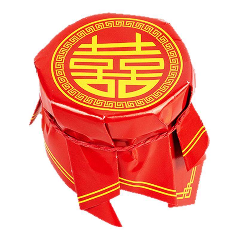 婚礼甜品台装饰订婚结婚佳偶天成蛋糕插件红色喜字屏风折扇插牌