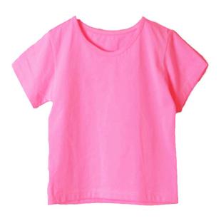 儿童男童女孩纯棉短袖T恤纯色夏半袖糖果色彩色学校团体班服运动