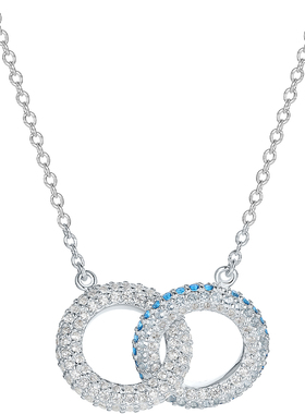 周六福小闪环项链女链坠S925银时尚百搭高级感小众送女友圣诞礼物