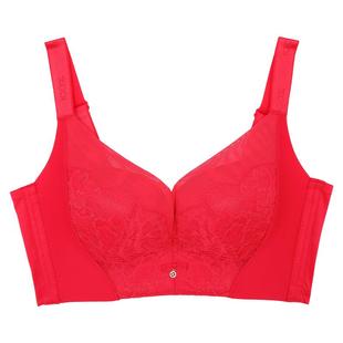 100%感觉柔软亲肤聚拢调整侧收五排四扣无钢圈薄款D杯内衣1627