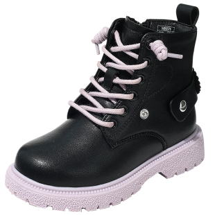 TATA他她童鞋秋季舒适透气马丁靴时尚百搭儿童皮靴女童洋气公主靴