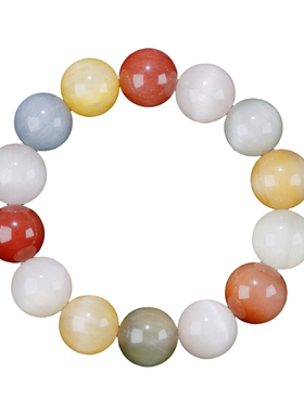 超唯维纳斯猫眼彩白兔毛发晶手串