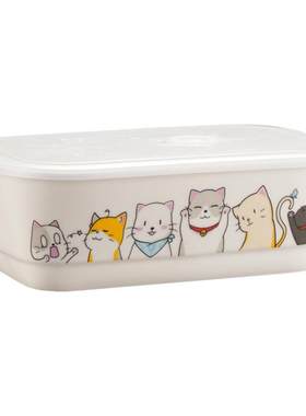 美康之家陶瓷卡通分格饭盒便当盒